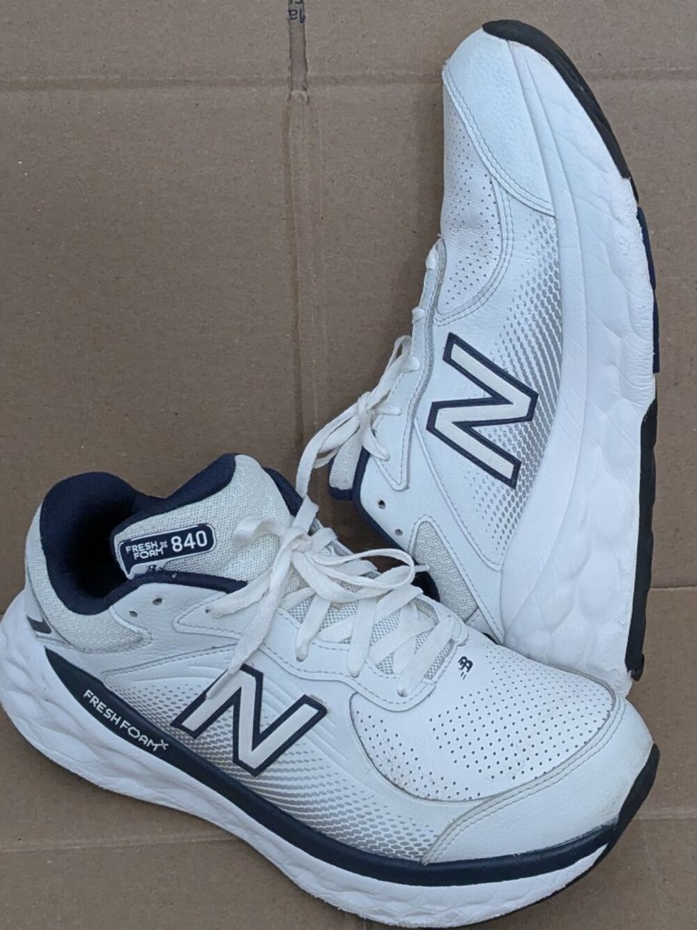 New Balance Fresh Foam X 840 White Team Navy Men's 9.5 Running Shoes MW840FW1 - Picture 2 of 13